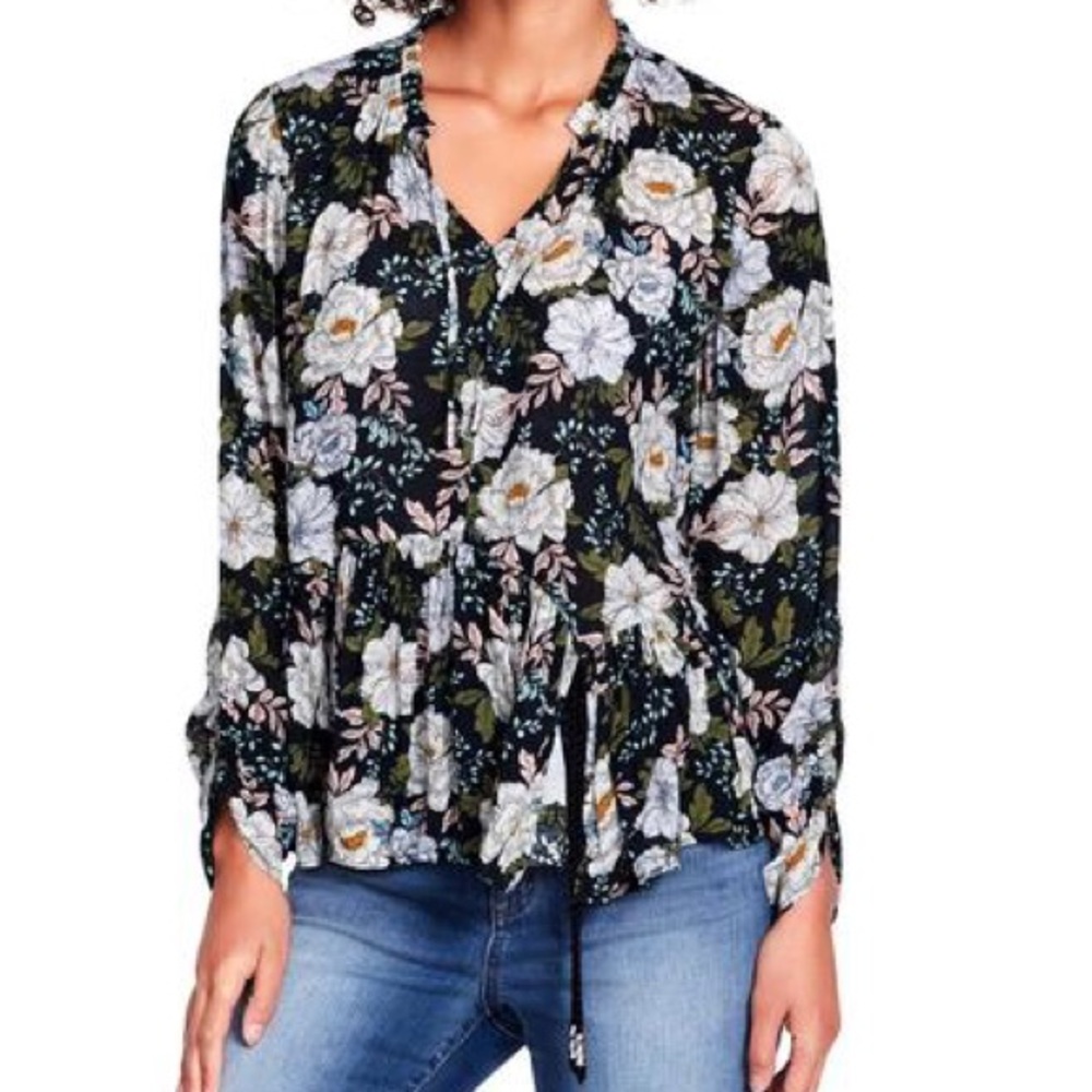 William Rast Matilda Womens Floral Top